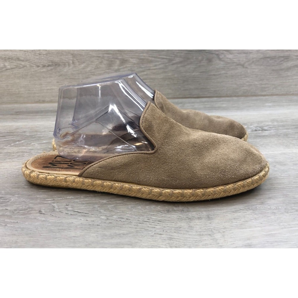 Miz Mooz Carson Womens Sandal Brown Suede Leather SlipOn Flat Espadrille Shoes